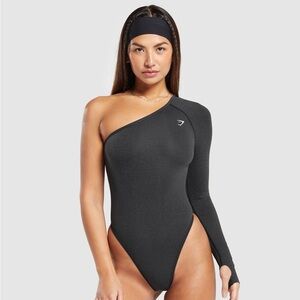 Gymshark vital seamless One-Shoulder Black bodysuit